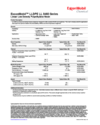 Linear Low Density Polyethylene Resin - Exxon
